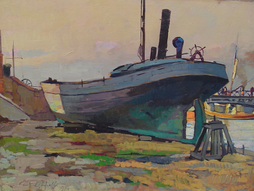 filippelli - vaporetto in secco 1930 - tav 33,8x45,2